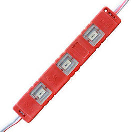 Світлодіодний модуль BRT M2 5630-3 led R 1,2 W, 12В, IP65 червоний закритий з лінзою µ