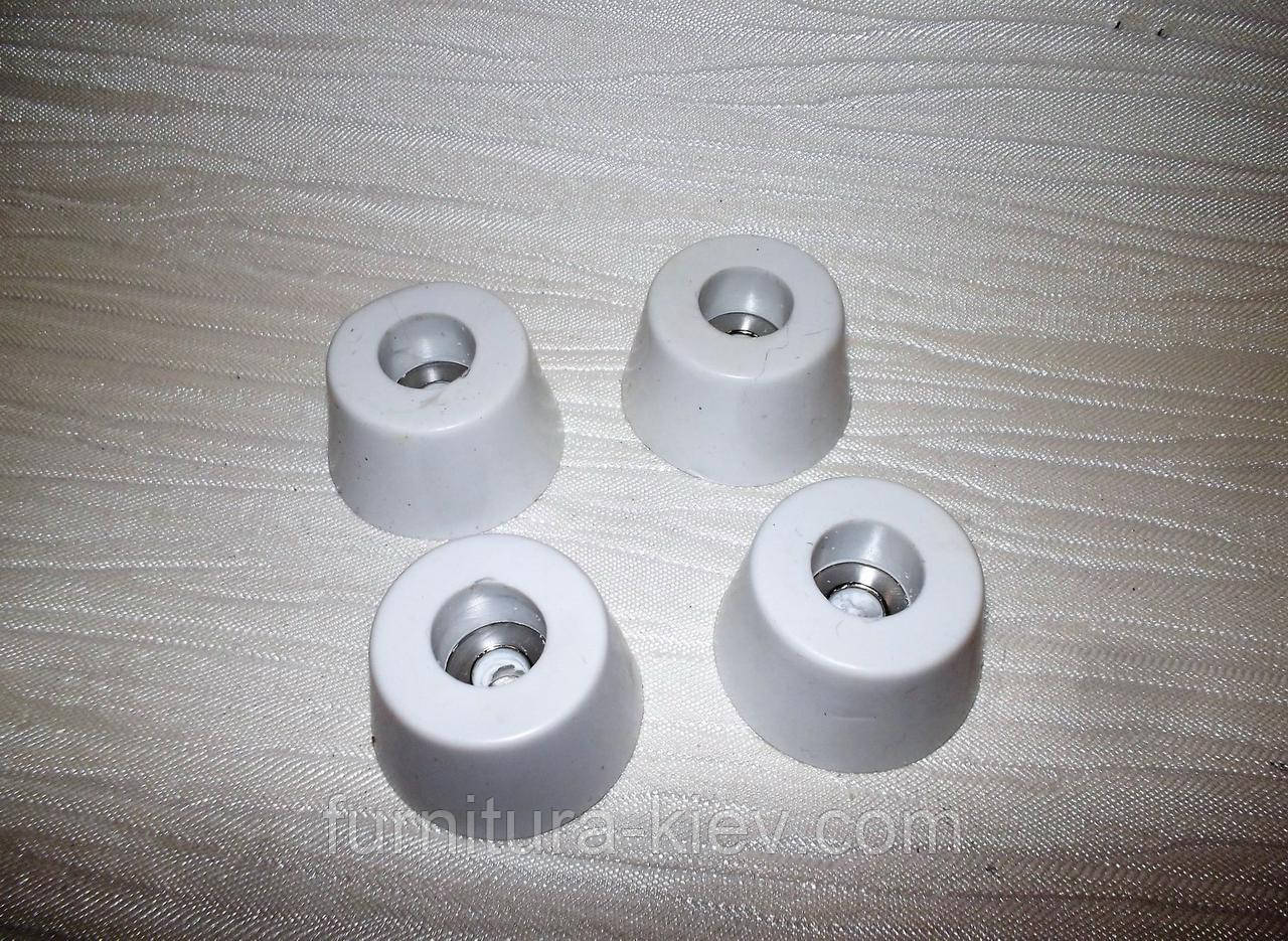 Ніжка гумова із шайбою 32х18 Біла, фото 1