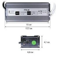 Блок питания OEM DC12 80W 6.67А FTR-80-12 WP герметичный µ, фото 2