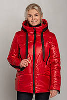 Красивая лакированная демисезонная куртка Регина большого размера 46-60 разные расцветки