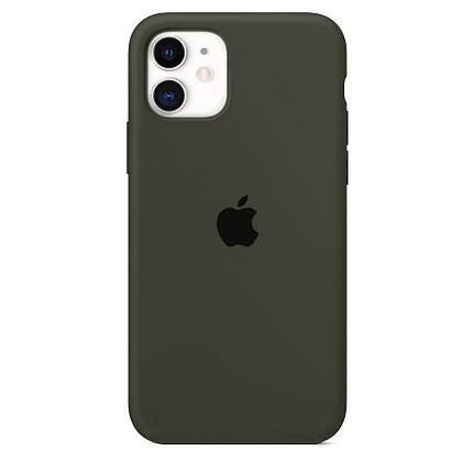 Чохол накладка xCase для iPhone 11 Silicone Case Full темно-оливковий, фото 1