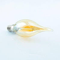 Світлодіодна лампа Biom FL-415 C35 LT 4W E14 2530K Amber свічка на вітрі, фото 2
