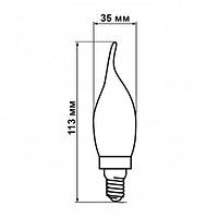 Світлодіодна лампа Biom FL-415 C35 LT 4W E14 2530K Amber свічка на вітрі, фото 6