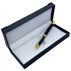 Ручка подарункова Honest кулькова у шкіряній коробці 3232 чорна із золотом, фото 2