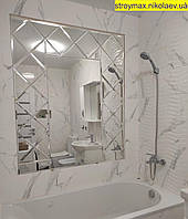 Зеркало в ванную 125х150 см серебро фацет 10 мм