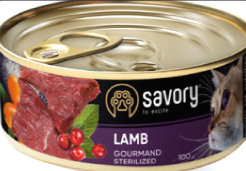 Консерви для котів Savory Sterilized Lamb (Cаворі для стерелізованих котів з ягням) 100г.