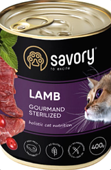 Консерви для котів Savory Sterilized Lamb (Cаворі для стерелізованих котів з ягням) 400г.