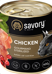 Консерви для котів  Savory Sterilized Chicken (Cаворі для стерелізованих котів з куркою) 400г.