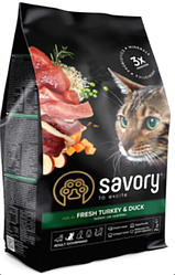 Корм Savory Fresh Turkey&Duck ( Cаворі для кішок з м'ясом індички і качкою) 2кг.