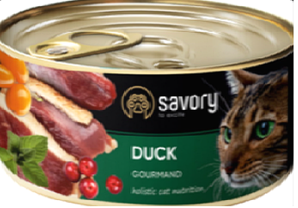 Консерви для котів Savory Adult Gourmant Duck (Cаворі Едалт з качкою) 100г.