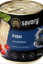 Консерви для котів Savory Adult Gourmant Fish (Cаворі Едалт з рибою) 400г.