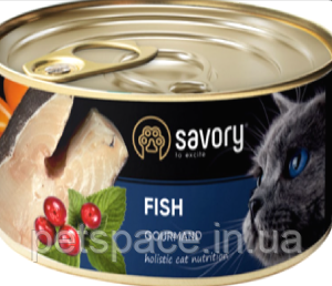 Консерви для котів Savory Adult Gourmant Fish (Cаворі Едалт з рибою) 200г., фото 1