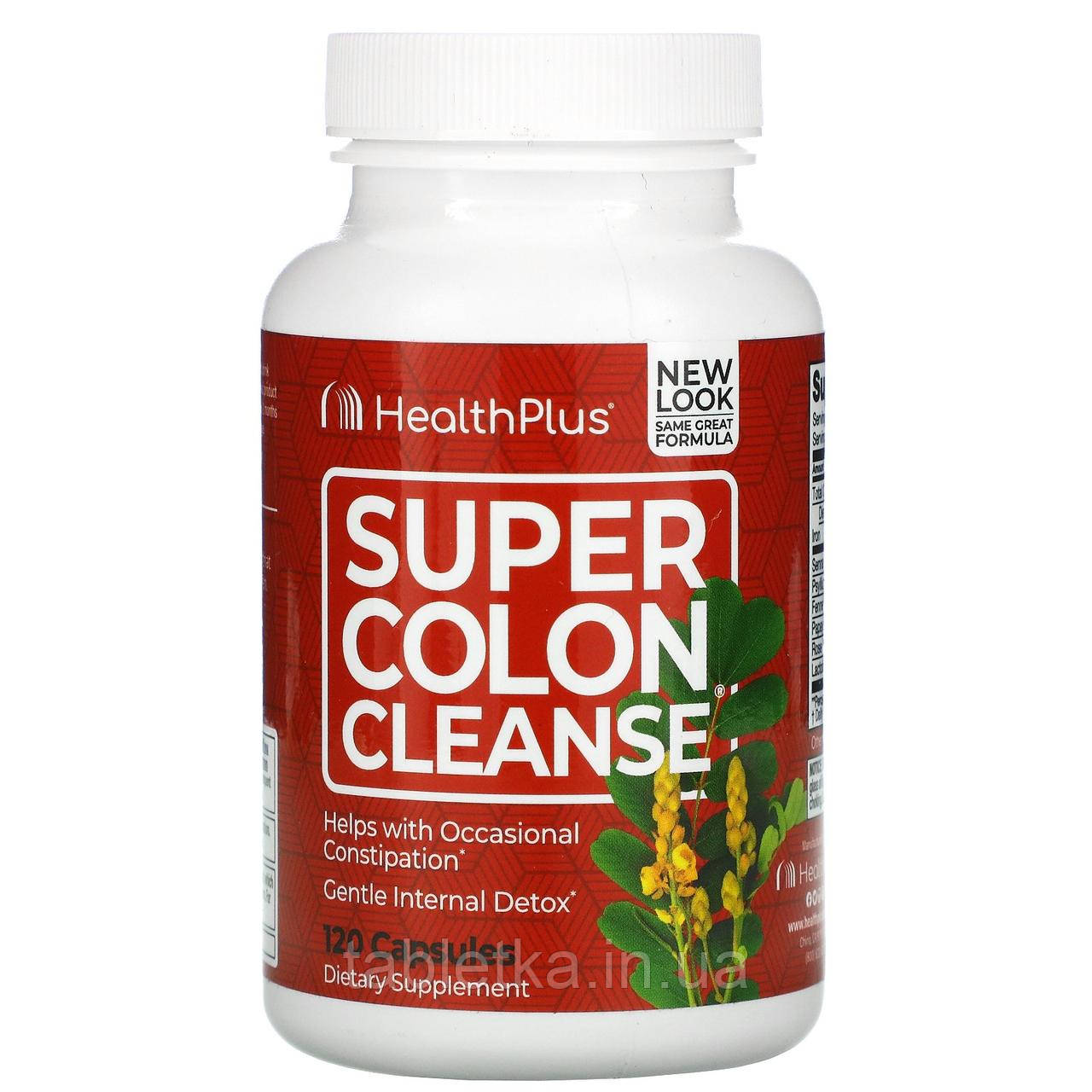 Health Plus, Супер-очищувач товстої кишки, 530 мг, 120 капсул Київ