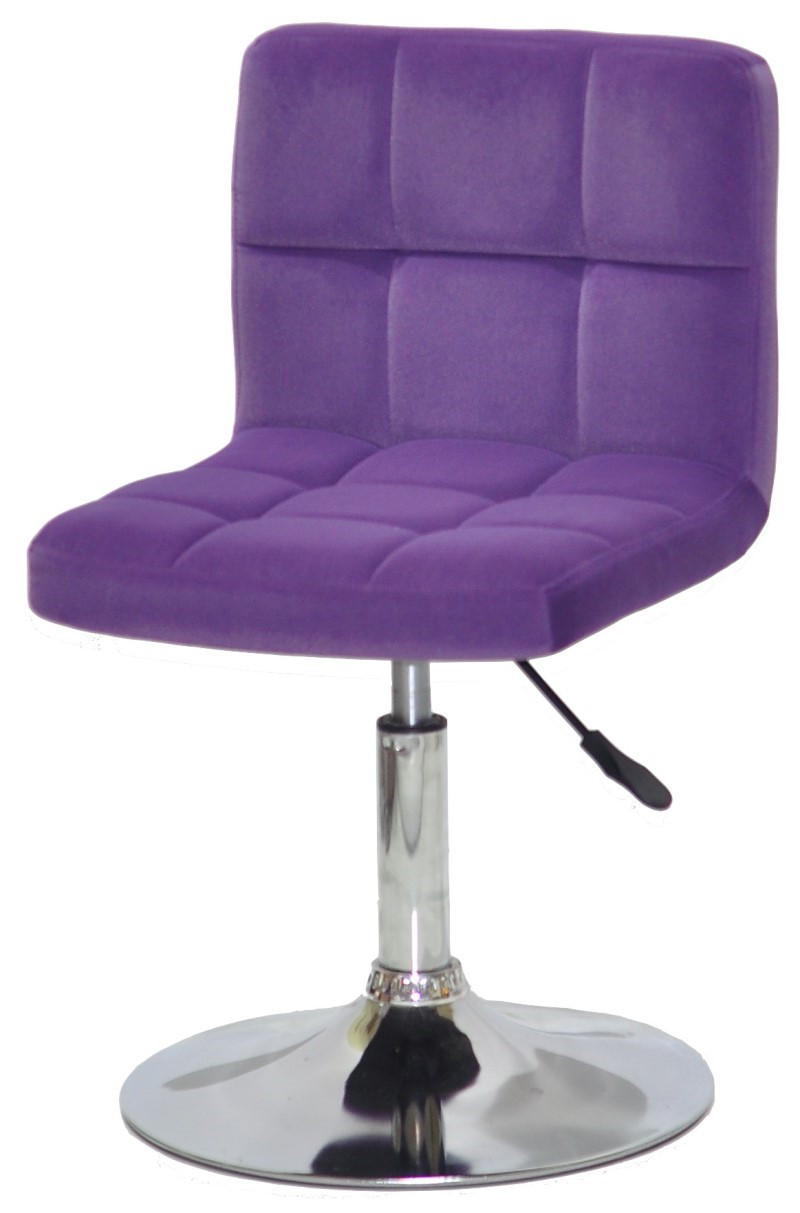 Стілець Arno оксамит пурпурний В-1013 (фіолетовий) CH-Base з регулюванням висоти, кругла база-блин, фото 1