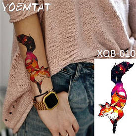 Флеш Тату. 21*10 См. Перевідна. Тимчасова. Лисиці, Гори, Космос, Марс, Пондери, Xqb-010 (S), Кольорові