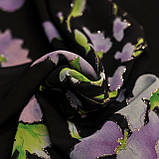 Креп-шифон принт квіти з люрексом, фото 2