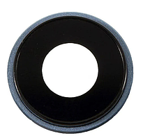 Скло камери для iPhone 12/ 12 mini, синє + кільце, комплект 2 шт.