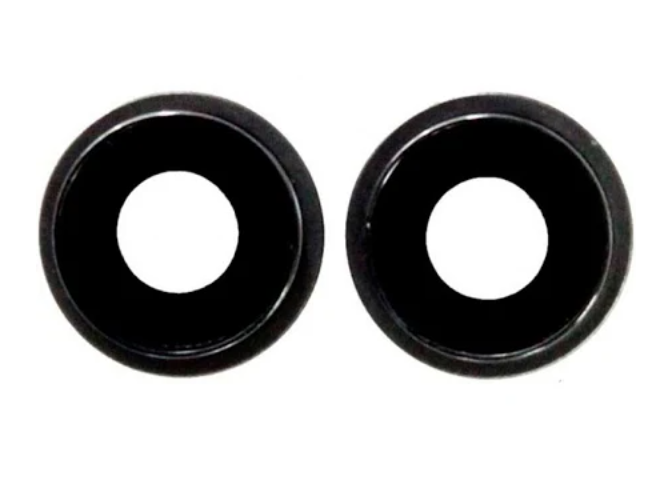 Скло камери для iPhone 12/ 12 mini, чорне + кільце, комплект 2 шт., фото 1