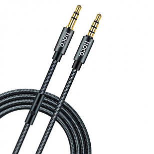 AUX кабель Hoco UPA04 "Noble Sound" мікрофон 1 м, Black
