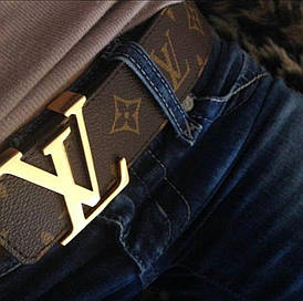 Ремінь Louis Vuitton шкіряний, фурнітура золото