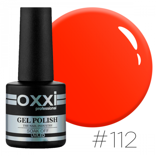 Гель-лак Oxxi Professional №112 (яскравий червоно-оранжевий, неоновий), 10мл