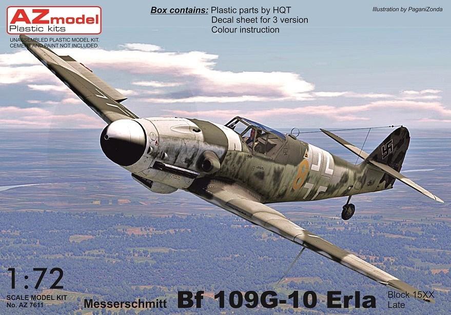 Пластикова модель 1/72 AZ model 7611 німецький винищувач Messerschmitt Bf 109G-10Erla „Late“ Block 15XX, фото 1