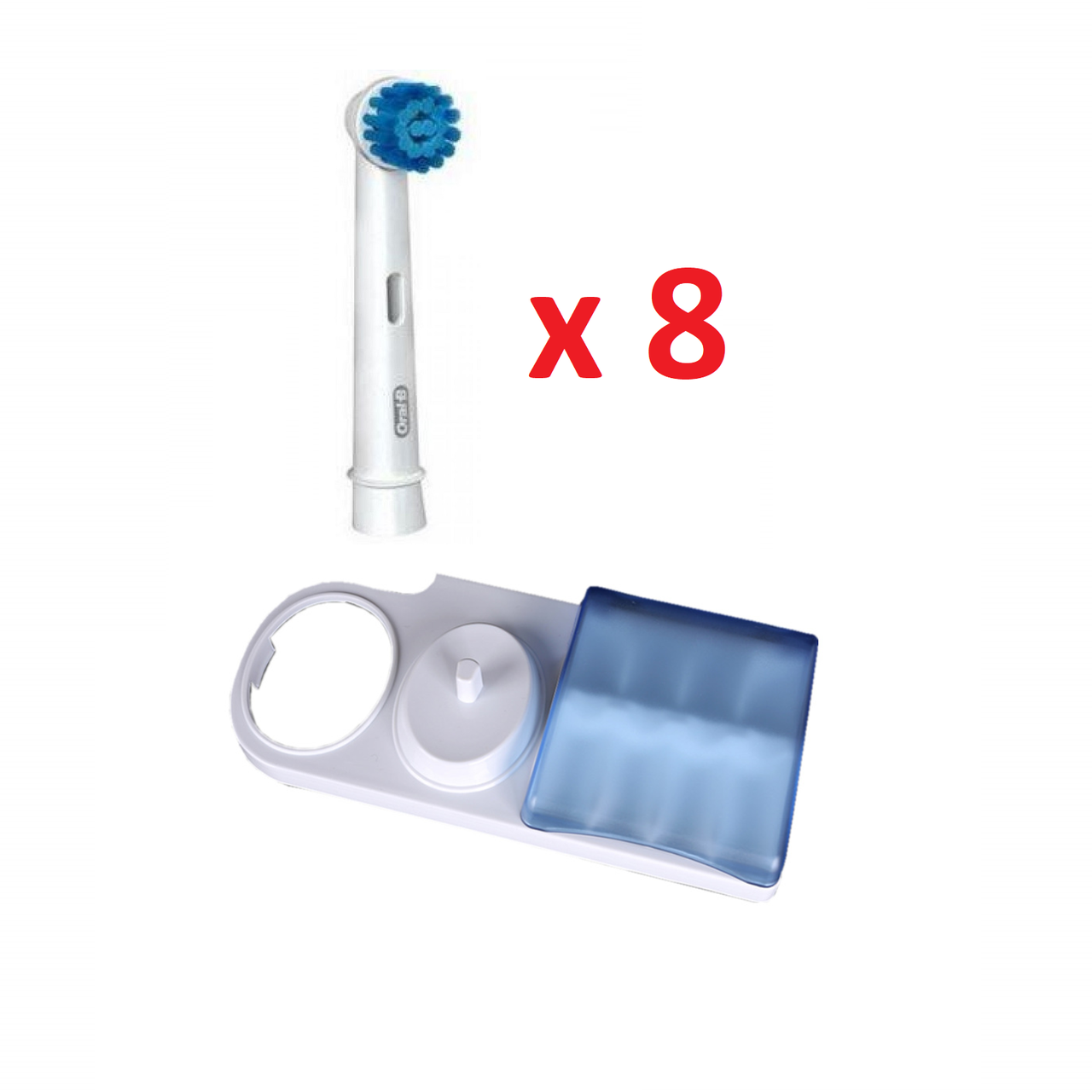 8 насадок для зубної щітки ORAL-B Sensitive (EBS17) + підставка з кришкою
