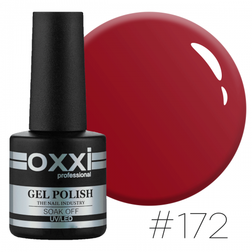 Гель-лак Oxxi Professional №172 (темний червоний, емаль), 10мл