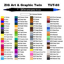 Маркер ZIG ART & GRAPHIC TWIN 727 deep reddish brown KURETAKE TUT-80-727, фото 6