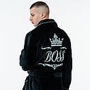 Махровий халат преміум якості чоловічий банний довгий на запах з коміром та іменною вишивкою, фото 7