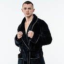 Махровий халат преміум якості чоловічий банний довгий на запах з коміром та іменною вишивкою, фото 5