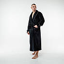 Махровий халат преміум якості чоловічий банний довгий на запах з коміром та іменною вишивкою, фото 9
