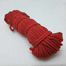 Канат ХБ червоний 6 мм 50 м бавовняна мотузка червона для рукоділля