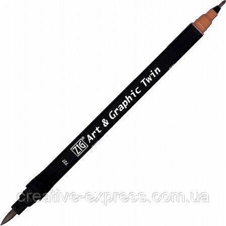 Маркер ZIG ART & GRAPHIC TWIN 727 deep reddish brown KURETAKE TUT-80-727, фото 1