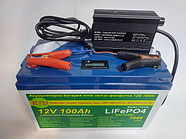 Акумулятор для човна, катера тяговий LiFePo4 ETU 12 V 100AH + Зарядний. Гарантія 18 міс