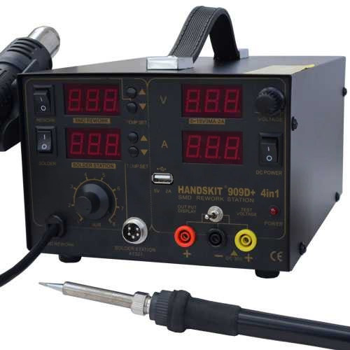 Термоповітряна станція HandsKit 909D+, паяльник фен тестер джерело живлення USB), HandsKit 909D+