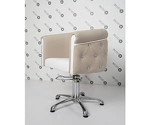 Перукарське крісло для салону краси "OBSESSION" крісла з декорованою спинкою на гідравліці Польща VM856