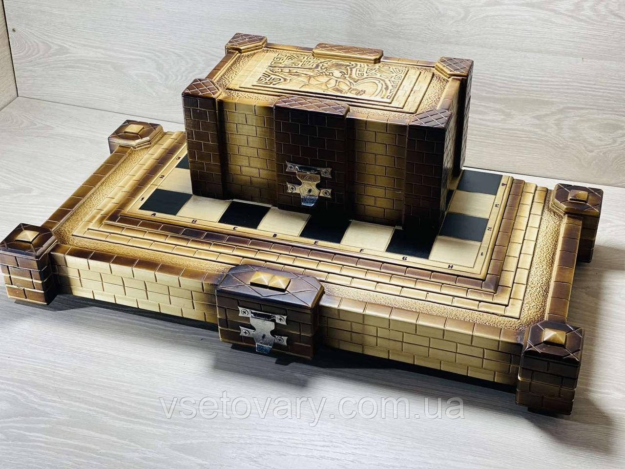 Шахи ручної роботи зішкатулкою під фігурки (65х65 см), фото 1