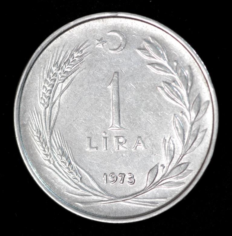 Монета Туреччини 1 ліра 1971-73 рр., фото 1