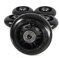 Комплект колес 80мм (8шт.) для роликовых коньков с подшипником черные колеса для роликов
