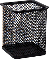 Підставка для ручок квадратна, металева, чорна сітка 80х80х95мм., BM.6201-01