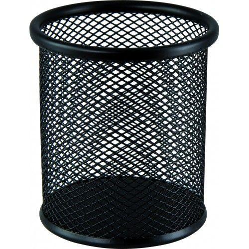 Підставка для ручок кругла, металева, чорна сітка 80х80х97мм BM.6202-01