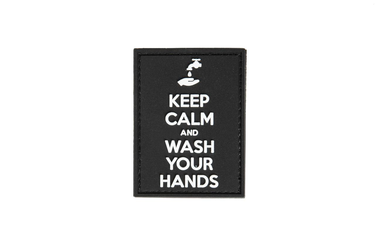 Naszywka 3D Keep Calm and Wash Your Hands - czarna [GFC Tactical] (для страйкболу)