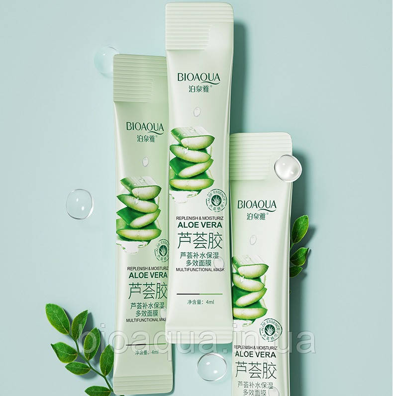 Нічна маска для обличчя Bioaqua Aloe Vera з екстрактом алое 4 ml (1 штука)