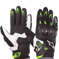 Мотоперчатки кожаные Alpinestars черно-белые M10-B, L: Gsport
