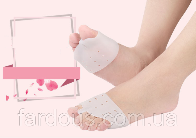 Протектор для стопи силіконовий з роздільником для пальців. Білий