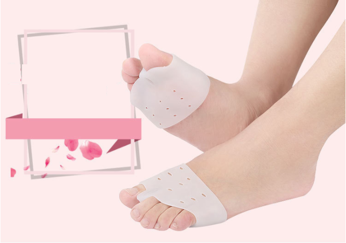 Протектор для стопи силіконовий з роздільником для пальців. Білий, фото 1