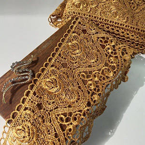 (1 метр) Мереживо макраме Sindtex 14 см колір - золотий (41M-LY018-0278-5)