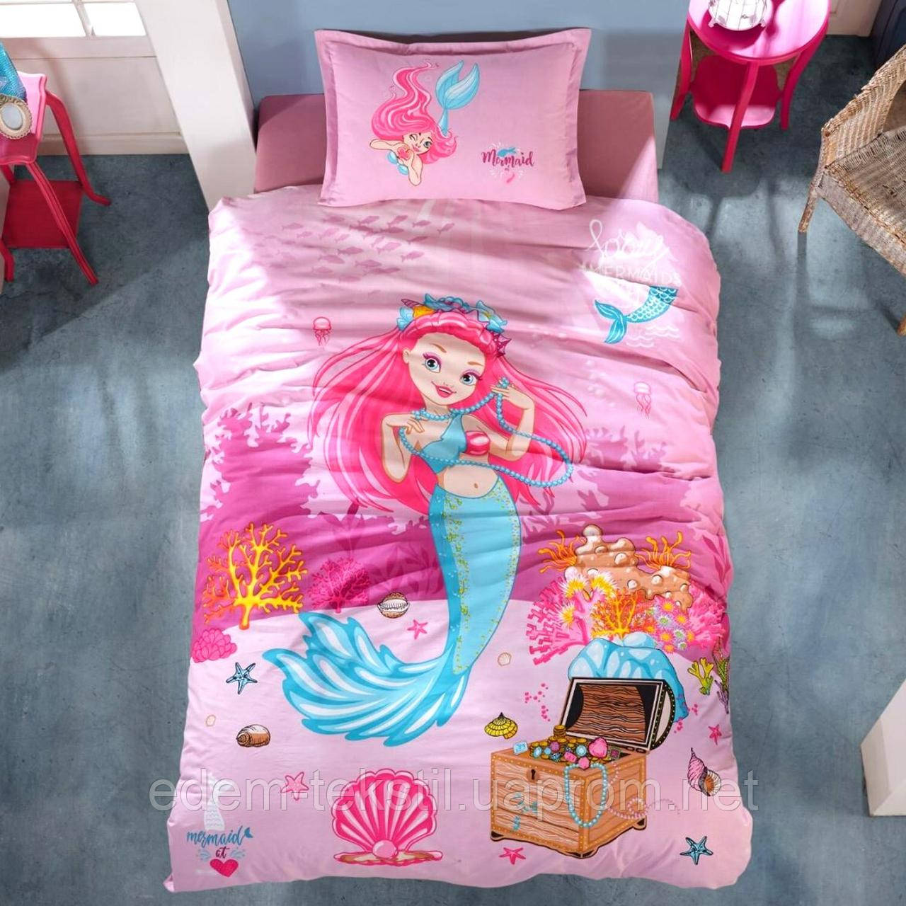 Комплект постельного белья для девочки Delfin, Розовый, Полуторный, 160х220, 180х240, 50x70-1шт - фото 1 - id-p1309981641