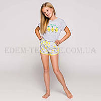 Стильная пижама для девочки с шортами Лимоны Pia, Рост 110